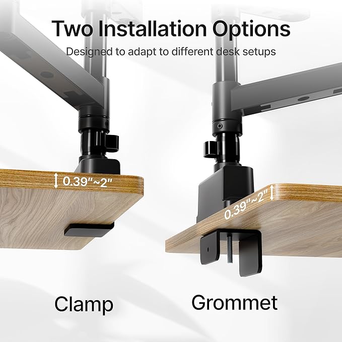 monTEK Dual Monitor Mount Tall Monitor arms - Image 6