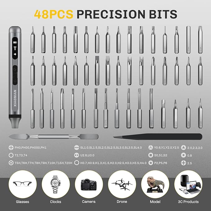 52 in 1 Electric Screwdriver Set, XIAONIAN 3.7V Mini Precision Screwdriver Set - Image 9