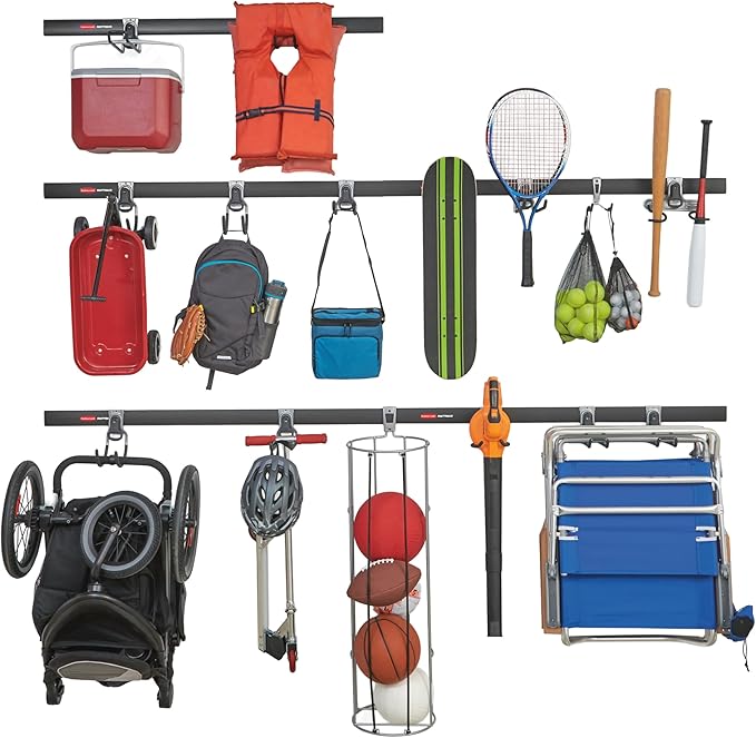 Rubbermaid 20-Piece FastTrack Garage Wall-Mounted Storage Kit 5 Rails and 15 by Rubbermaid