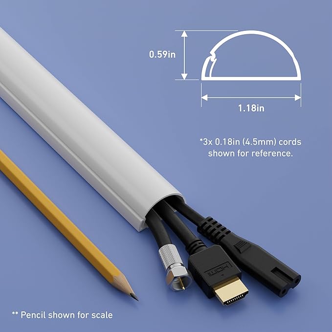 D-Line Cable Raceway On-Wall Cord Cover | 1D3015W | Surface Mount Electrical - Image 3