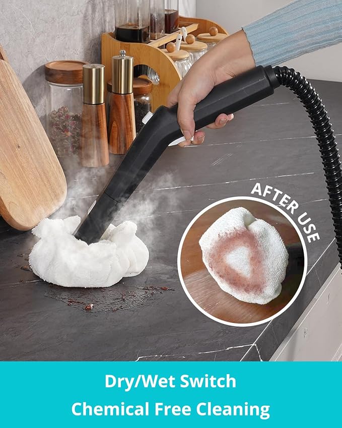 GROBELL Steam Cleaner: 40s Fast Heating-0.66Gal Large Tank-21 PCS Kit-No - Image 4