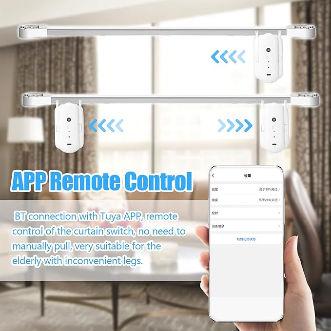 Sunydog 2pcs Tuya Smart Curtain Motor BT Voice Control Switch Electric Curtain - Image 2