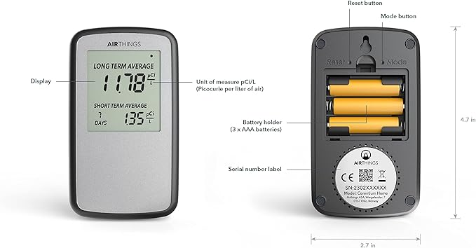 Airthings Corentium Home Radon Detector 223 Portable, Lightweight, Easy-to-Use - Image 10