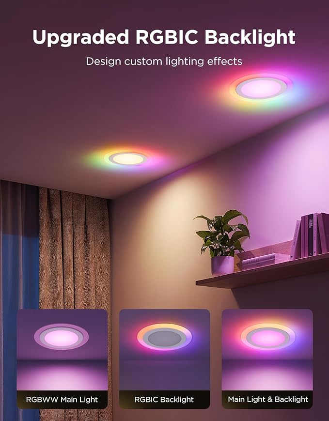 Govee Smart Recessed Lighting 6 Inch, Matter RGBIC LED Recessed Light Work - Image 2