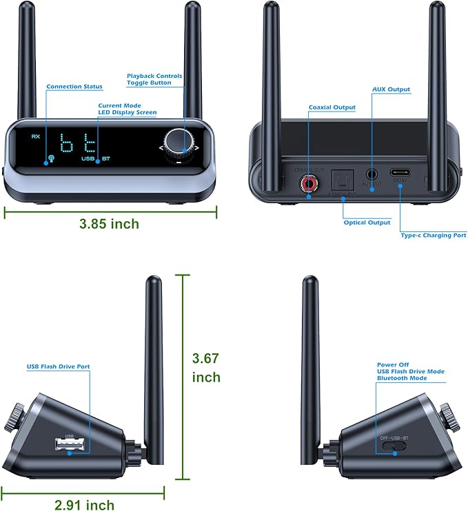 Bluetooth Receiver for Home Stereo, Wireless Audio Receivers for Wired Speakers - Image 8