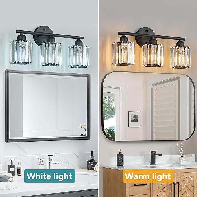 FDPBY Modern 3 Light Crystal Vanity Light, Compatible - Image 2