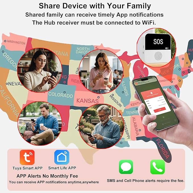 PerfeSafe Life Alert Systems for Seniors No Monthly Fee, Wi-Fi APP Control - Image 6