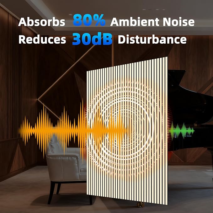 Art3d 4-Piece 94 x 12.6 Inch Acoustic Lightweight Slat Wall Panel - Image 7