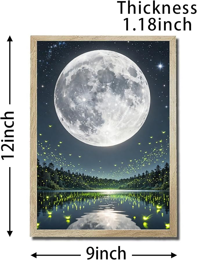 URVIP LED Glowing Photo Frame, 3D Starry-Sky Moon Animal Wall Art, 9x12 Inches - Image 2