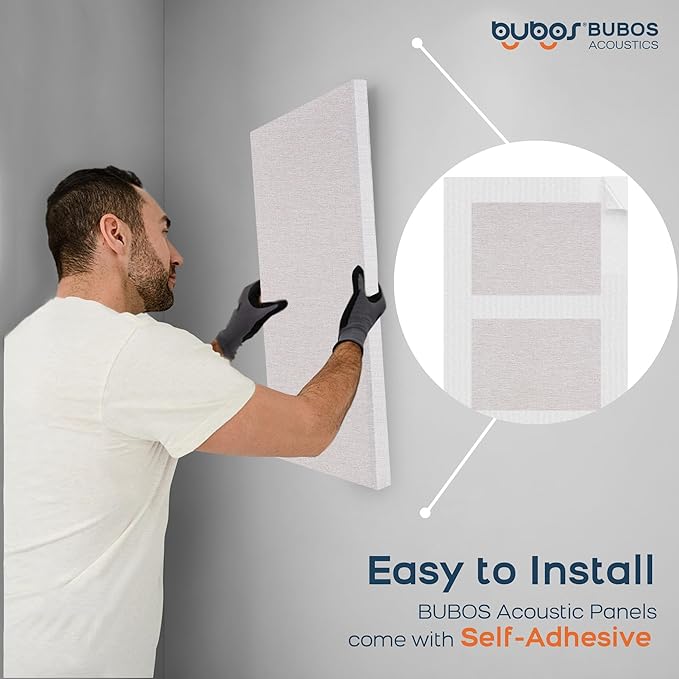 BUBOS 4 PCS Fabric Acoustic Panels, 23.6''x11.8''x2'' Sound Proof Panels - Image 8