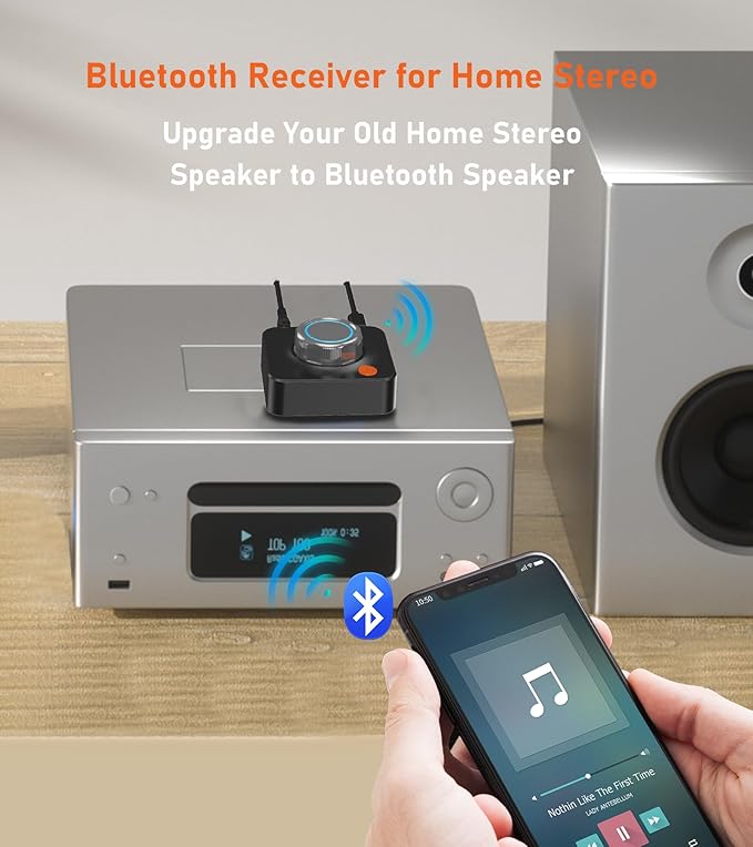 Bluetooth Receiver for Home Stereo, 3D Surround Volume Control Wireless Audio - Image 2