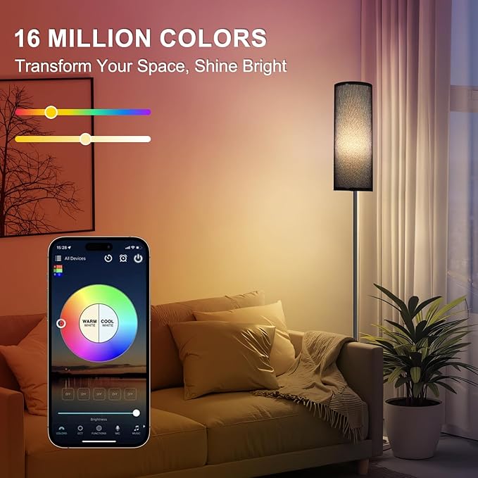 FRIDEKO HOME Floor Lamp, Color Changing Ambient Lighting - Image 2