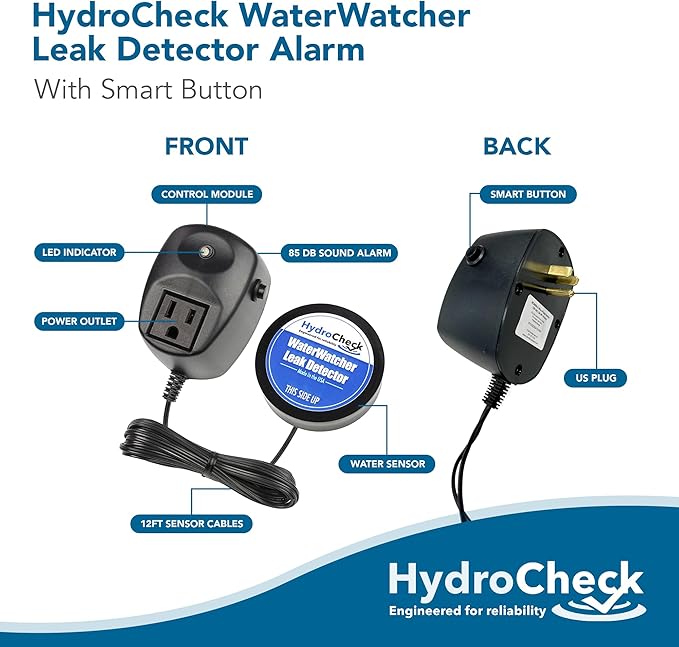 HydroCheck Water Sensor Alarm, Smart Water Leak Detector - Image 2