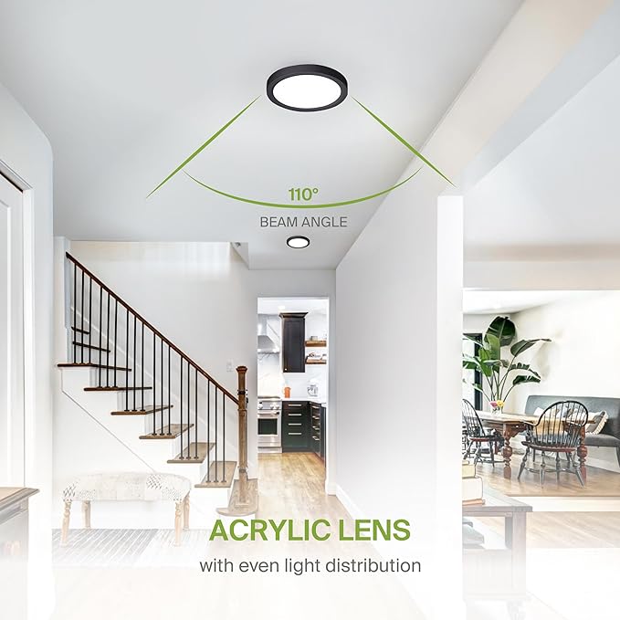 ASD LED 7" Round Flush Mount Ceiling Light Fixture, Low Profile Surface - Image 6