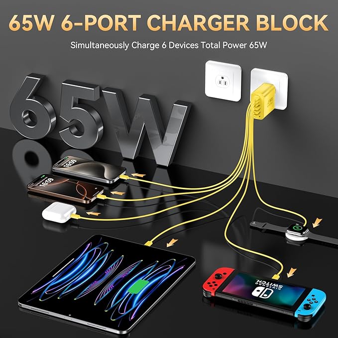 USB C Fast Charger Block, iPhone Charger Fast Charging Blocks 65W Multi Port - Image 3