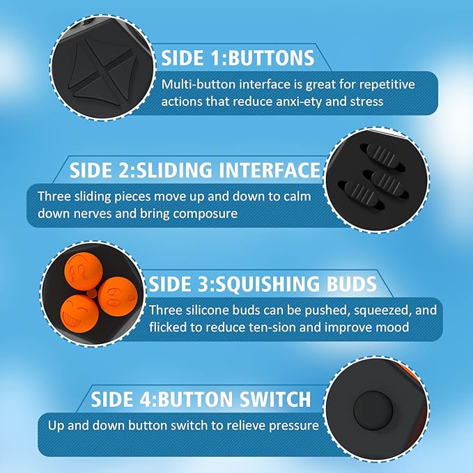 Fidget Dodecagon –12-Side Fidget Toys Cube Relieves Stress and Anxiety Anti - Image 3