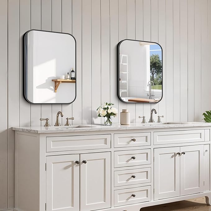 FORBATH Bathroom Mirror for Over Sink 18x24 Inch Black, Rectanglar Wall Mirror - Image 5