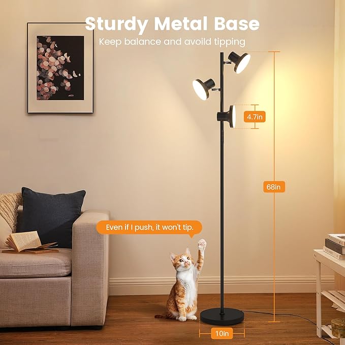 SIBRILLE 36W LED Tree Floor Lamp, Modern Dimmable Standing Lamp - Image 7