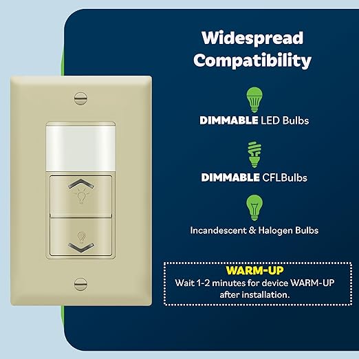 TOPGREENER Motion Sensor Light Switch Dimmer, Electronic Dimmer - Image 2