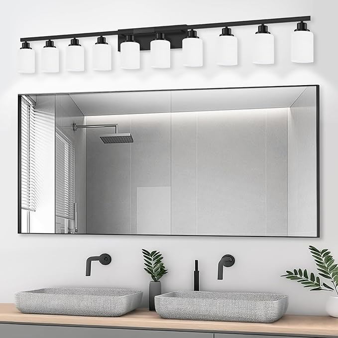 DIKAIDA 10 Light Bathroom Vanity Lights Over Mirror, 65.4 inch Black Vanity - Image 5