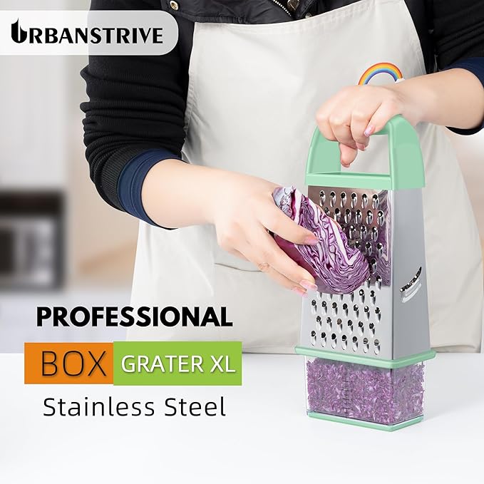 Urbanstrive Cheese Grater With Container, Professional Cheese Grater with Handle - Image 5