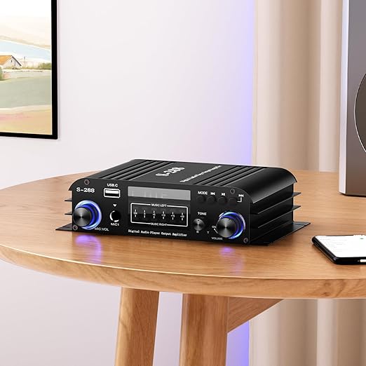 Facmogu S-288 4 CH Bluetooth 5.0 Home Audio Amplifier, RMS 45Wx4, Max 600W HiFi - Image 9