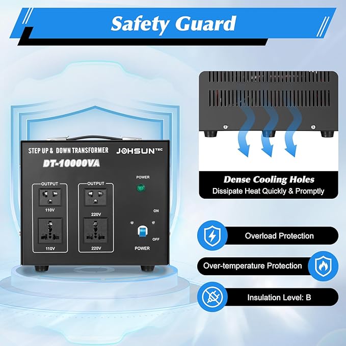 8000W/10000W Voltage Converter Transformer Step Up/Down 110V/220V Heavy Duty - Image 5