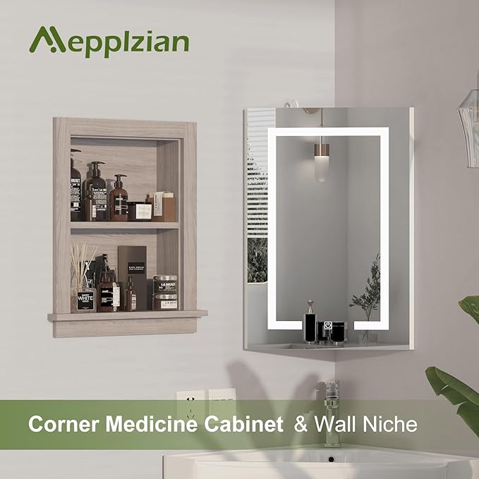 Recessed Medicine Cabinet, Fully Assembled Recessed Wall Niche, Waterproof in - Image 4