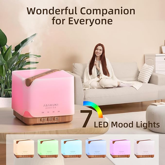 ASAKUKI 700 ml Premium Essential Oil Diffuser, 5 in 1 Ultrasonic Aromatherapy - Image 7