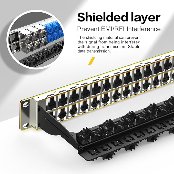 PBAEGAV 48 Port Patch Panel Blank UTP/STP 1U 19" Keystone Patch Panel - Image 5