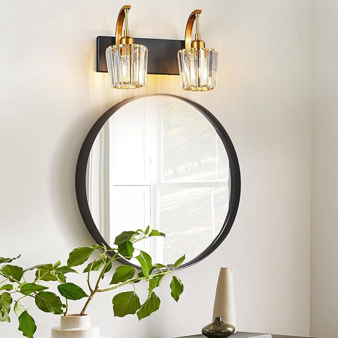 FDPBY Modern Bathroom Vanity Light, 2-Light Black Gold Wall Sconce - Image 7