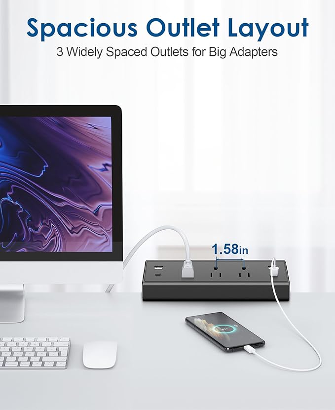 Desk Clamp Power Strip, 40W Fast Charging Station, Desktop Mount Surge Protector - Image 6