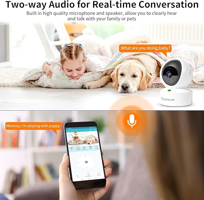 VSTARCAM 2K QHD Security Camera Indoor, Room Camera Baby Monitor 360° - Image 6