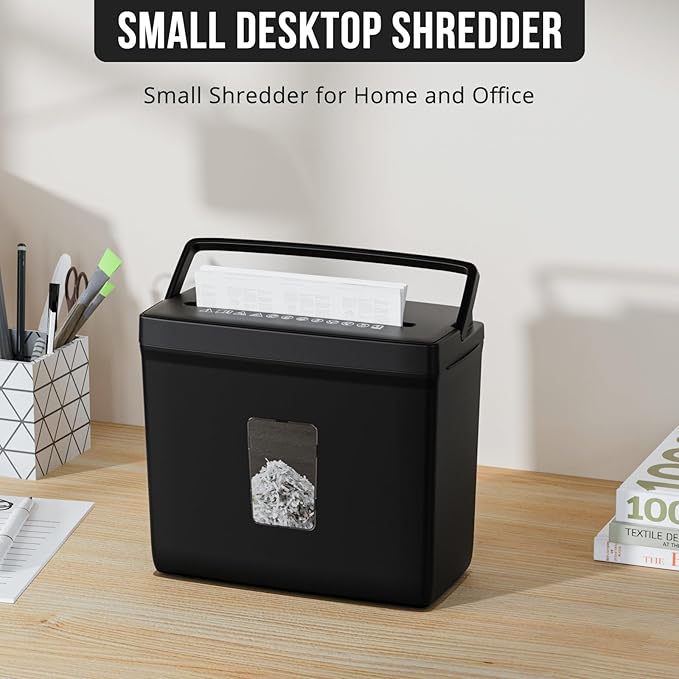 Suntiko Paper Shredder for Home Use, 5 Sheets Small Cross Cut Paper Shredder - Image 4