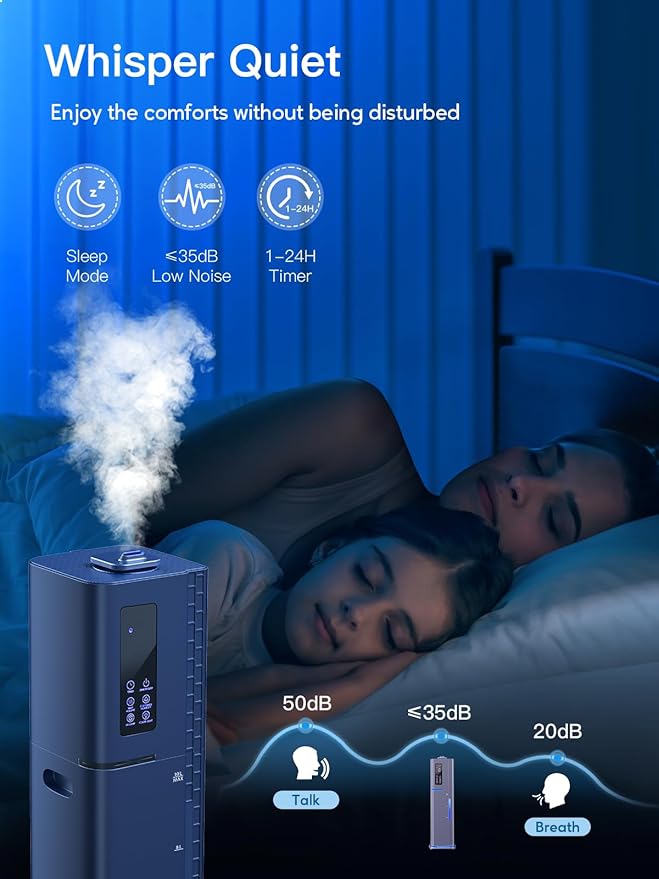 Zeova 10L/2.64Gal Humidifiers for Bedroom, Top Fill Quiet Ultrasonic Cool Mist - Image 5