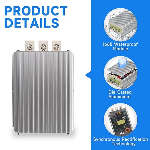 HUGEBO 60A 720W Voltage Converter Reducer 48V/36V to 12V, Converter Voltage - Image 4