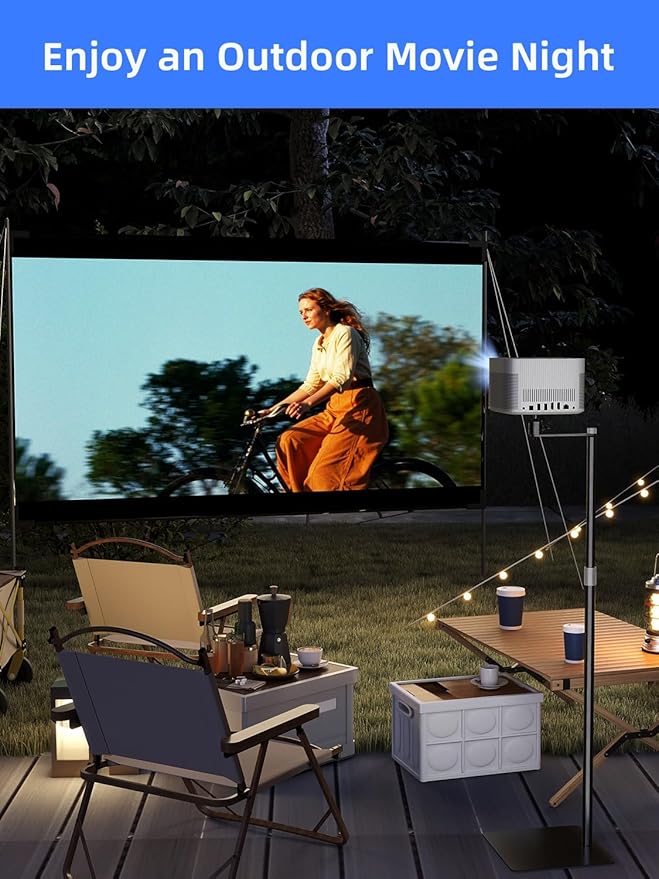 suptek Projector Stand Against Wall Hidden Stand, 360°Swivel, Height Adjustable - Image 2