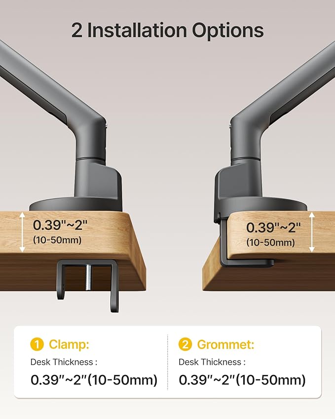 monTEK Single Monitor Arm for 17-40 Inch Screens, Heavy Duty Monitor Mount - Image 6