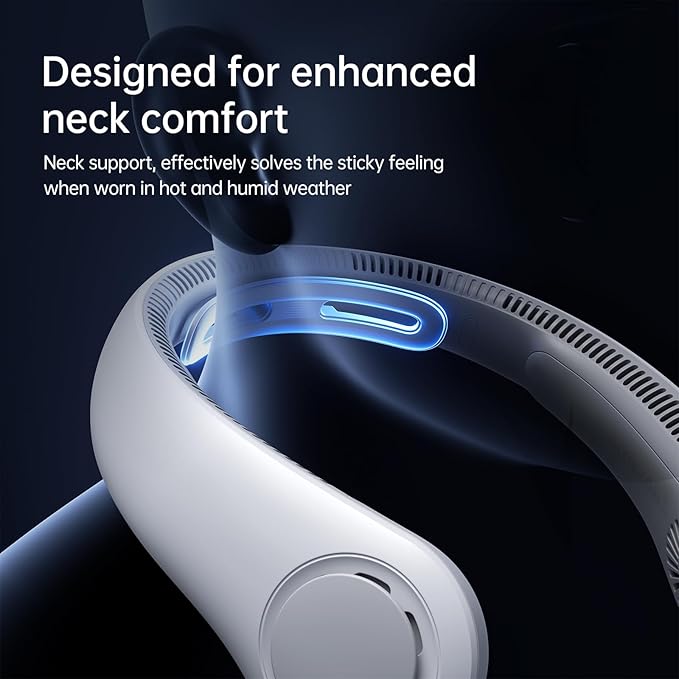 JISULIFE Portable Neck Fan Upgraded, Neckbrace Personal Hands Free, 5 Speed - Image 2