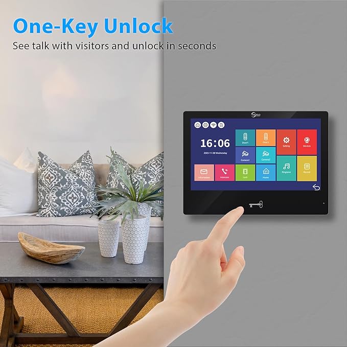Wired Video Apartment Intercom System, Door Phone Kit, 10 Inch Touch Monitor - Image 8