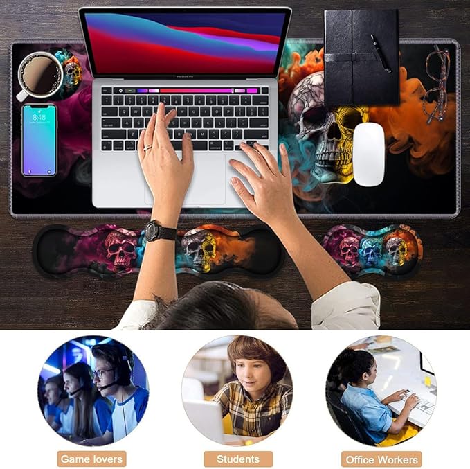 Ergonomic Keyboard Wrist Rest & Mouse Pad Wrist Rest Set, Large XXL Gaming Desk - Image 7