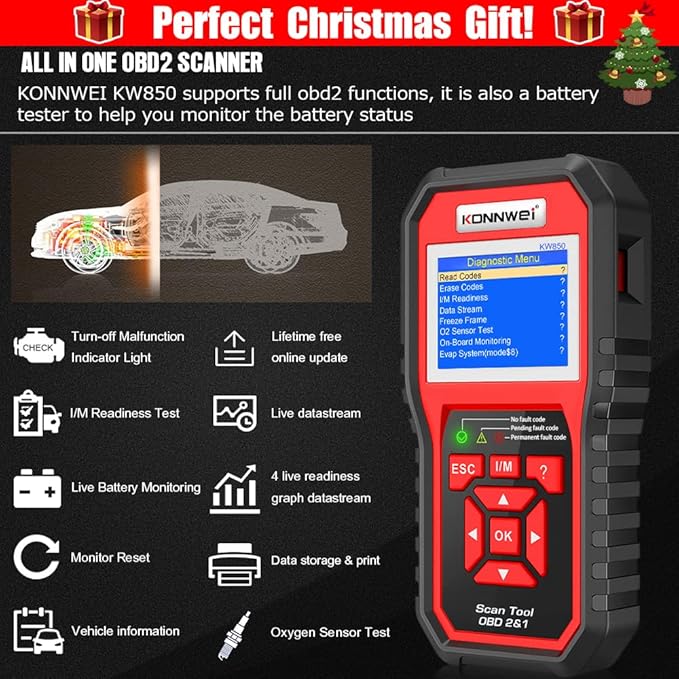 KONNWEI KW850 Professional OBD2 Scanner Auto Code Reader Diagnostic Check - Image 2