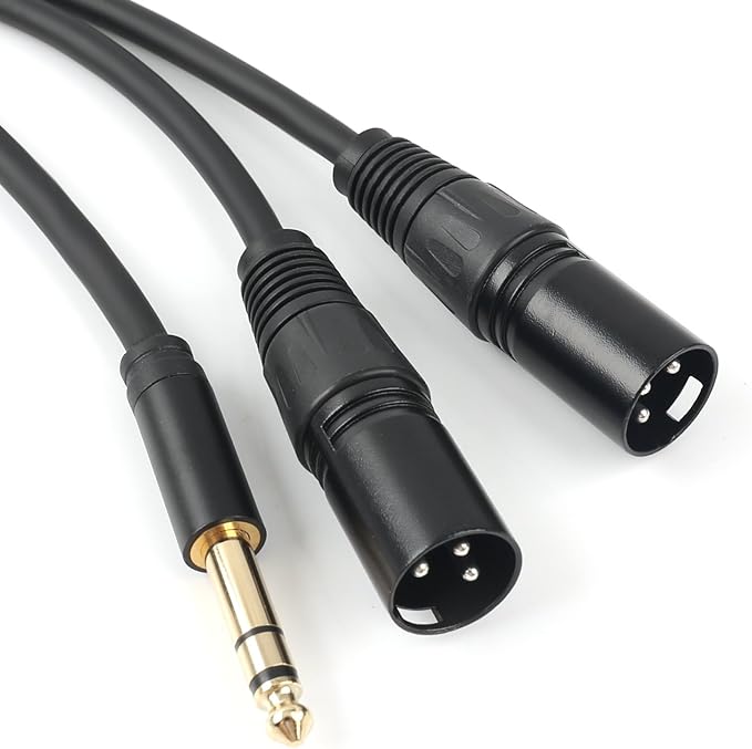 SiYear Profession 6.35mm TRS Male Plug to 2 Dual XLR Male Microphone Stereo - Image 2