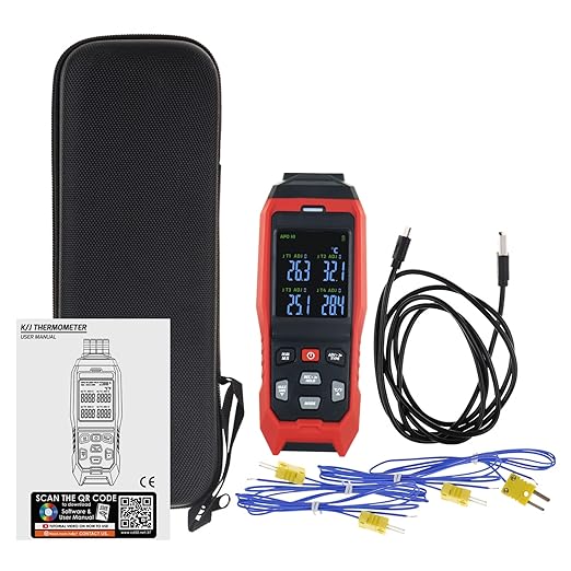 Thermocouple Thermometer Data Logger 4 Channels Digital K Type Thermometer - Image 8