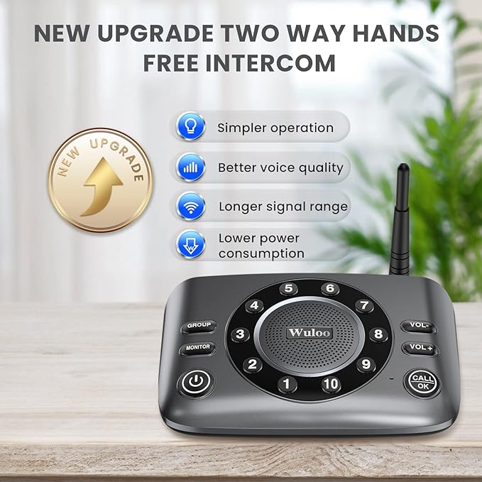 Hands-Free Intercoms Wireless for Home Business, Wuloo Upgrade Two Way Audio - Image 5
