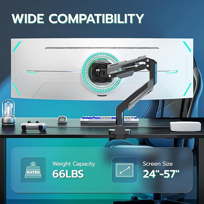 ARES WING Heavy Duty Single Monitor Arm - Image 3