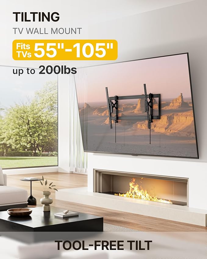 monTEK Heavy Duty Tilting TV Wall Mount - Image 2