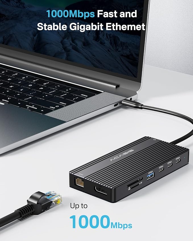 USB C Docking Station Dual Monitor, 14 in 1 USB C Hub, Adapter - Image 7