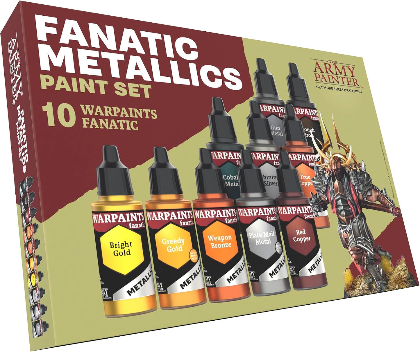 The Army Painter, Warpaints Fanatic Metallics Paint Set, 10 x 18 ml | 10 Acrylic Metal Paints incl. Gold, Copper, Metal, Bronze & Silver, for Miniature Model Painting, Dnd & Warhammer