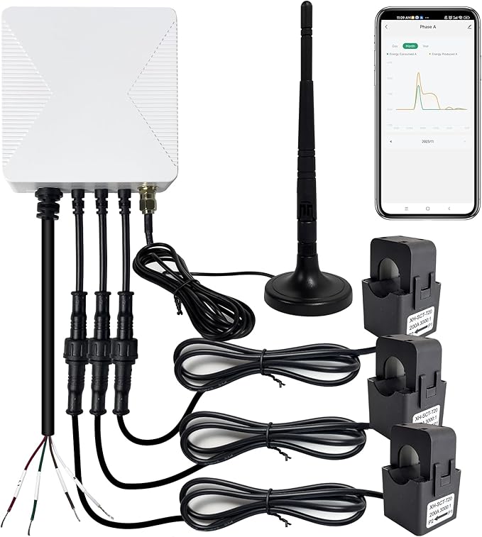 Smart Energy Monitor with 3 * 200A Circuit Level Sensors, Home Power Monitor by EdgeAnt